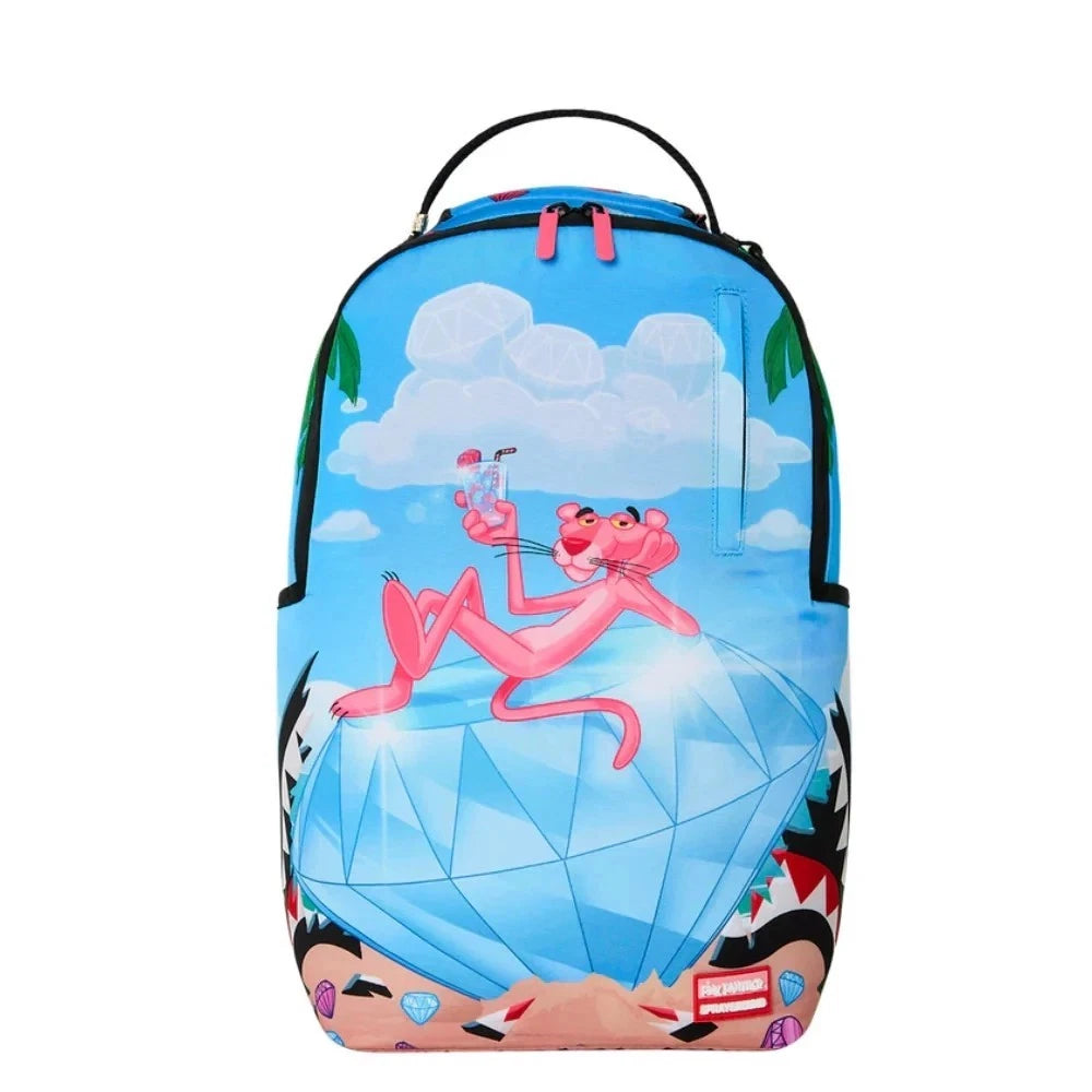 🔥🔥Sprayground x Pink Panther Giant Diamond Backpack New Bookbag School Bag 💥