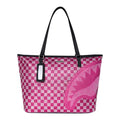 Sprayground Trinity Sip Tote Bag Pink Checkerboard Shark Mouth Women's Tote New