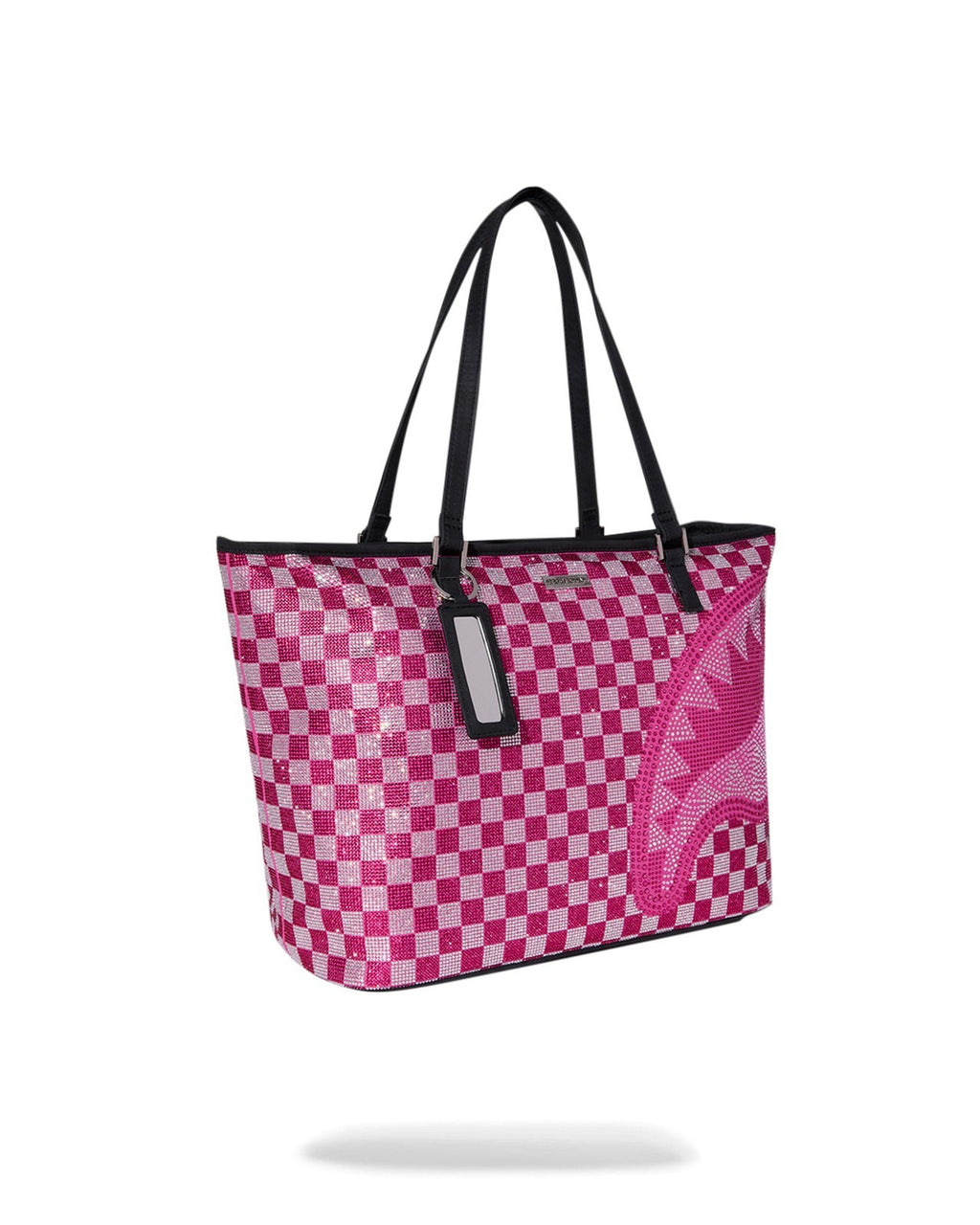 Sprayground Trinity Sip Tote Bag Pink Checkerboard Shark Mouth Women's Tote New