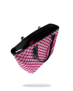Sprayground Trinity Sip Tote Bag Pink Checkerboard Shark Mouth Women's Tote New